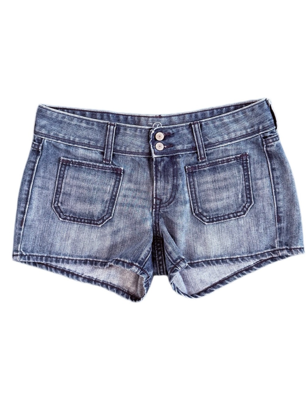 Vintage Y2K Old Navy Low Rise Denim Shorts Size 4 Patch Pockets